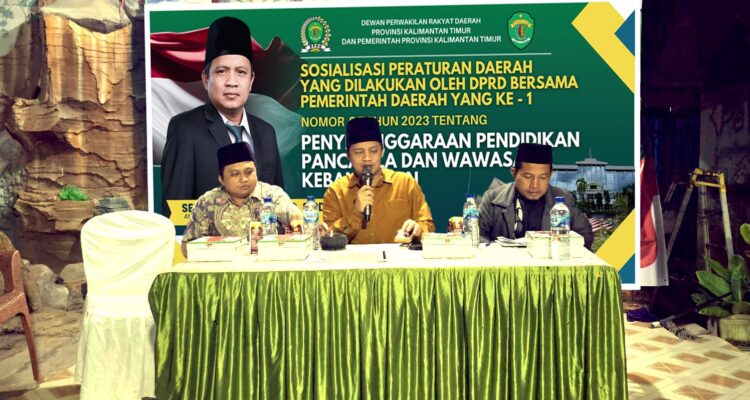 Anggota DPRD Kaltim Slamet Ari wibowo melakukan Sosialisasi Perda (Sosper) Nomor 9 Tahun 2023 Tentang Penyelenggaraan Pendidikan Pancasila Dan Wawasan Kebangsaan.