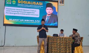 Selamat ari wibowo saat melakukan sosialisasi