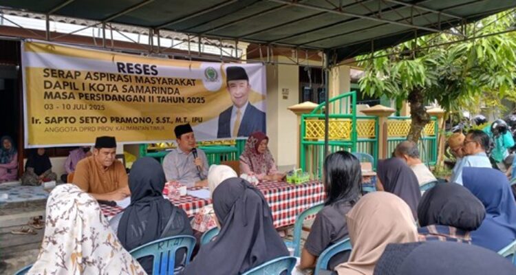 kegiatan reses anggota DPRD Kaltim, Sapto Setyo Pramono, yang berlangsung di Jalan Rawasari 4, Kelurahan Air Putih, Samarinda